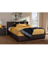Merryn Brown Finished Queen Size Platform Storage Bed - $14,417.11 MXN