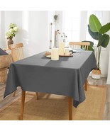 Grey Rectangle Tablecloth 60 X 120 Inch 8 Foot 210 Gsm Stain&amp;Water Wrink... - $33.99