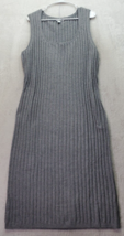 Lauren Lane X Sonoma Sweater Dress Womens Sz 2X Gray Knit Sleeveless Square Neck - £17.31 GBP