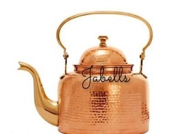 Copper Designer Mughlai Tea Pot with Inner Lining - 650ml - £52.58 GBP