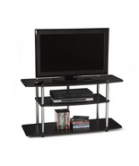 3-Tier Flat Screen TV Stand in Black Wood Grain / Stainless Steel - $2,966.62 MXN
