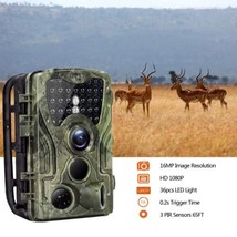Trail Camera 16MP 1080P Full HD Hunting Camera 0.3S Trigger Time with Infrared - £22.36 GBP