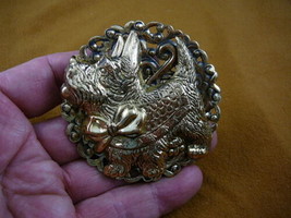 (b-dog-330) Scottish terrier pin pendant I love my Scottie ribbon dog Sc... - $27.10
