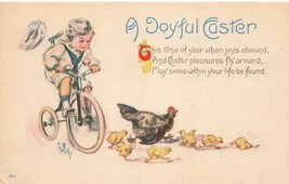A Joyful EASTER-YOUNG Boy In Sailor Suit Riding TRICYCLE-1913 Bergman Postcard - £7.90 GBP