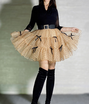 CHAMPAGNE Polka Dot Tulle Skirt Romantic Layered Dotted Tulle Skirt Plus Size image 3