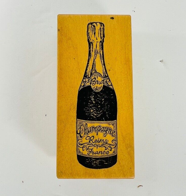 PSX Champagne Bottle Celebrate Reims France Rubber Stamp F2786 - $9.99