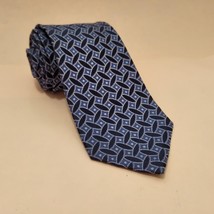 Geoffrey Beene Men Dress Silk Tie Blue with Print 59&quot; long 3.25&quot; wide - £5.85 GBP