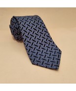 Geoffrey Beene Men Dress Silk Tie Blue with Print 59&quot; long 3.25&quot; wide - £5.76 GBP