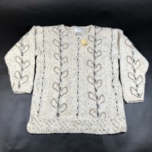 NEW Vintage Express Tricot Sweater Womens XS Beige Handknitted Angora Wool - £29.81 GBP