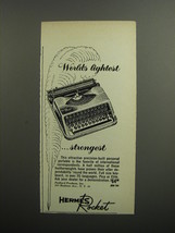 1952 Hermes Rocket Typewriter Ad - World's lightest ..strongest - $18.49
