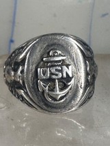 United States Navy ring USN band w eagles size 8.25 sterling silver wome... - $97.02