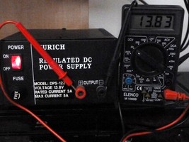 BARELY USED ZURICH DPS-123 13.8V/5AMP REGULATED DC POWER SUPPLY/FUSE PRO... - $18.99