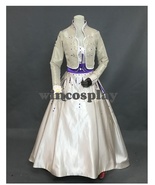 Princess Anna  embroidered Costume Frozen Anna Cosplay costume Dress Women  - £157.71 GBP