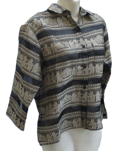 Chico&#39;s Silk Blend Pharaoh Egypt Byblos Shirt Women Sz 0 NEW with Tag $78 INDIA - £33.99 GBP