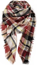 Women&#39;s Fall Winter Scarf Scarves for Women Gifts Plaid Blanket Scarf (Beige) - £9.28 GBP