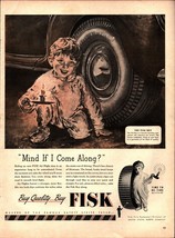 1946 Fisk Air Flight Tires Little Boy Candle Rubber Baby Vintage Print A... - £20.70 GBP