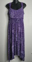 Fresh Produce Womens Medium Purple Animal Prints Asymmetric Sleeveless D... - $29.99