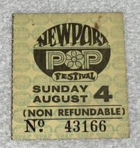 GRATEFUL DEAD 1968 NEWPORT POP FESTIVAL ORIGINAL CONCERT TICKET STUB COS... - $79.98