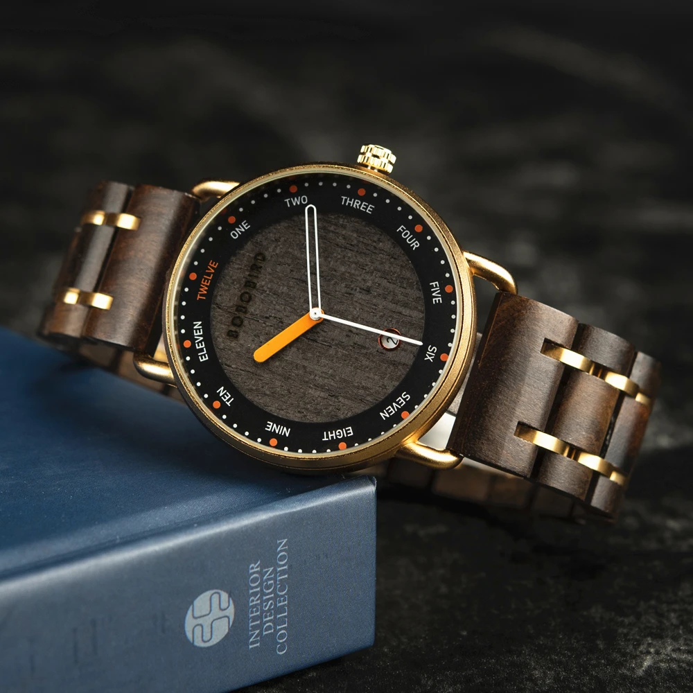 Men  BOBO BIRD en Watch Date Display Casual Customized Wristwatch For Men Unique - £98.32 GBP