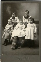 Cabinet Photo of Great Young Family of Children Very Nice - scrape on lower edge - £9.03 GBP