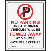 Hy-Ko Parking Lot Sign Red 19&quot; H X 15&quot;W No Parking Plastic - $30.96