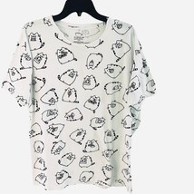 Pusheen Snack Time XL Extra Large Men&#39;s Tee Shirt All Over Print White and Black - £15.63 GBP