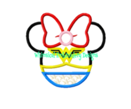 Minnie Mouse Wonder Woman Machine Embroidery Applique Design INSTANT DOWNLOAD - $4.00