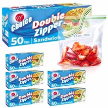 300 Ct Sandwich Bags Double Zipper Press Seal Lock Zip Poly Food Storage... - £42.47 GBP