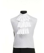 White Colonial Jabot Shirt Front Dickie Victorian Steampunk Edwardian Pi... - $275.73 MXN