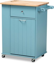 Baxton Studio Trolleys And Carts, Blue/Natural - $405.97