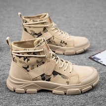 Boots Men Luxury Brand Designer  Boots Men Fashion High-top Combat Boots Desert  - £39.99 GBP