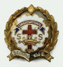 Congregational Sunday School SS Second Year Religious Church Pin #1 - $21.08