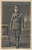 British WW1 Era Soldier In UNIFORM-BANDOLIER-RIDING CROP-1916 Photo Postcard - $10.76