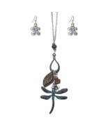 Dragonfly Multi Charm Bohemian Necklace and Earrings Set - £11.16 GBP