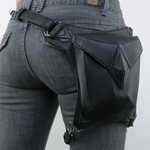 Norbinus Goth Women PU Leather Waist Fanny Leg Bag Drop Belt Hip Motorcycle Punk - £75.83 GBP