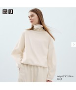 Uniqlo U Brushed Jersey Turtleneck Long-Sleeve T-Shirt Off White XXS  - $49.90
