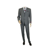 Mens Renoir 3 Piece Vested Suit Glen Plaid Notch Lapel Business 278-1 Gray New image 3