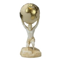 Small Atlas Titan God Statue Sculpture Figure Cast Alabaster Patina Colo... - $660.84 MXN