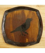 Studio Art Pottery Blackbird Black Raven Crow Redware Plate Embossed Fea... - £42.34 GBP