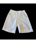 EP Pro Women`s Solid White Burmuda Athletic Shorts Size 8 Golf Chino 9&quot; ... - $13.72