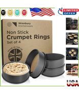 Nonstick 3.5-Inch Crumpet Rings Set of 4 - Ideal for English Muffins &amp; P... - $922.97 MXN