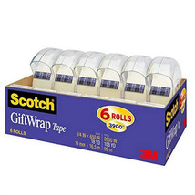 Scotch Gift Wrap Tape, Invisible, 0.75 in. x 650 in., 6 Dispensers/Pack - $23.74