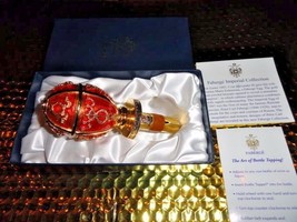 Faberge  Red & Gold  Enamel  Bottle Stopper - $425.00