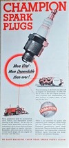 1942 Champion Spark PLUGS-Save Gasoline-Dependable-Vintage Print Ad-WWII - $8.36