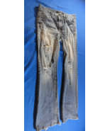 CALVIN KLEIN JEANS ULTIMATE BOOTCUT BLUE DISTRESSED FADED DENIM PANTS 8R... - €21,81 EUR