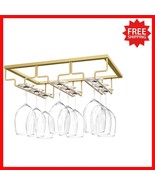 Elegant Gold Wine Glass Rack - 3 Rows Under Cabinet Holder for Kitchen &amp;... - $39.93 CAD