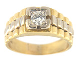 Unisex Solitaire ring 18kt Yellow and White Gold 300950 - $899.00