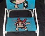 Vintage PowerPuff Girls Folding Beach Chair Lounge 2001 Child&#39;s Size 55 ... - $32.99