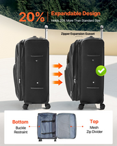 28-Inch Softside Expandable Luggage with Spinner Wheels Checked Suitcase... - $115.45
