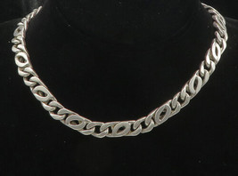 925 Sterling Silver - Vintage Shiny Curb Link Minimalist Chain Necklace - NE2851 - £263.89 GBP